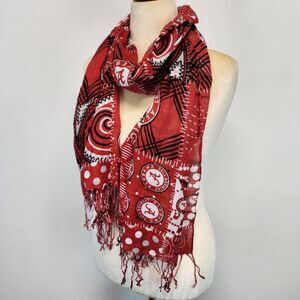 University of Alabama Logo Scarf Fringe Roll Tide NCAA Mixed Print Woven 72x24"